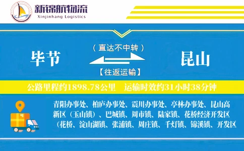 毕节到昆山物流公司