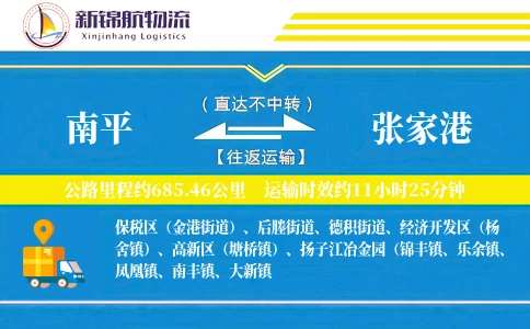 南平到张家港物流公司