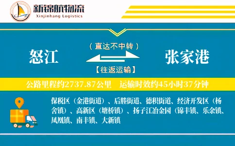 怒江到张家港物流公司