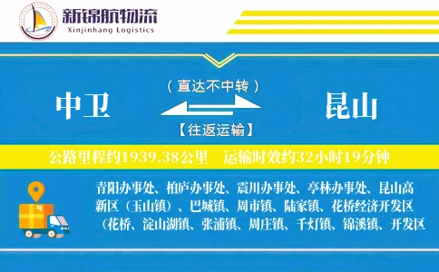 中卫到昆山物流公司