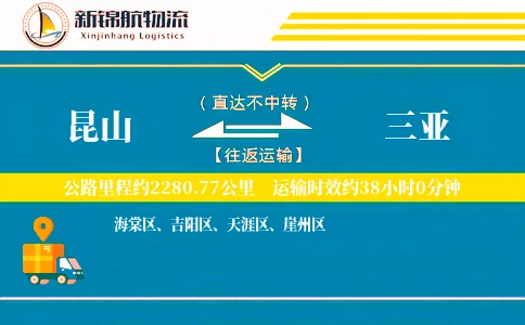 昆山到三亚物流公司-逆向物流专线「固定费率」