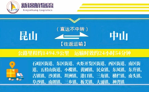 昆山到中山物流公司