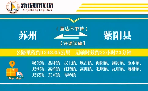 苏州到紫阳县物流公司