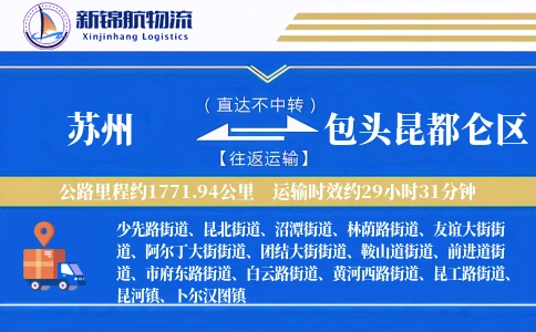 苏州到包头昆都仑区物流公司
