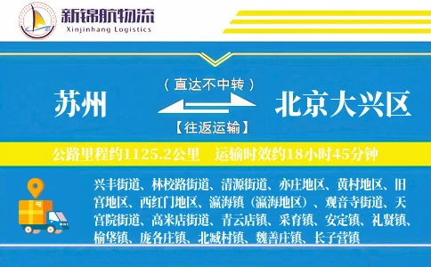 苏州到北京大兴区物流公司