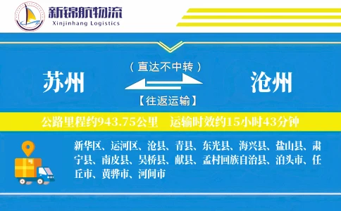 苏州到沧州物流公司