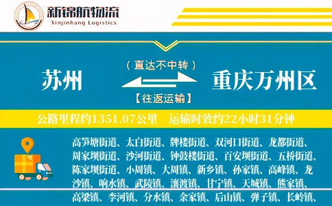 苏州到重庆万州区物流公司
