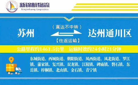 苏州到达州通川区物流公司
