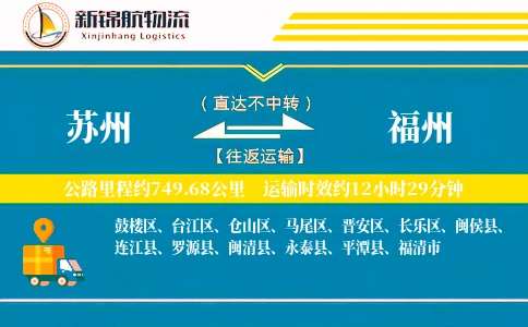 苏州到福州物流公司