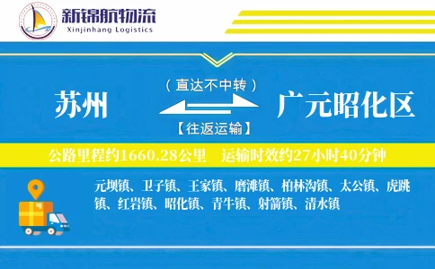 苏州到广元昭化区物流公司
