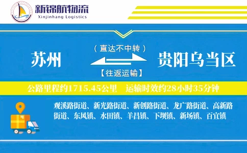 苏州到贵阳乌当区物流公司