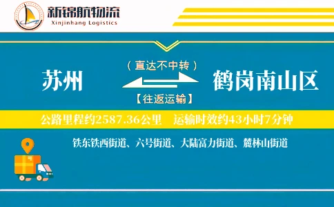 苏州到鹤岗南山区物流公司