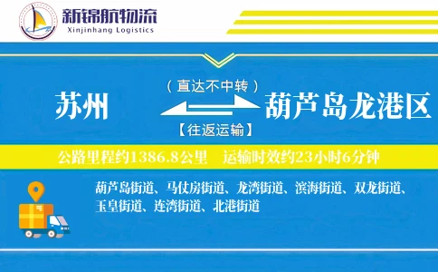 苏州到葫芦岛龙港区物流公司