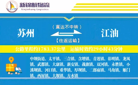 苏州到江油物流公司