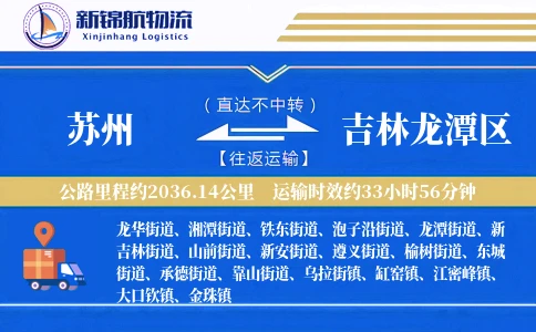 苏州到吉林龙潭区物流公司