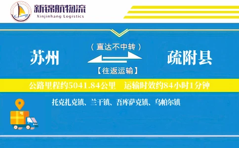 苏州到疏附县物流公司