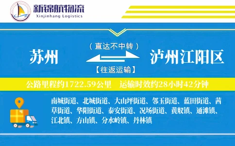 苏州到泸州江阳区物流公司