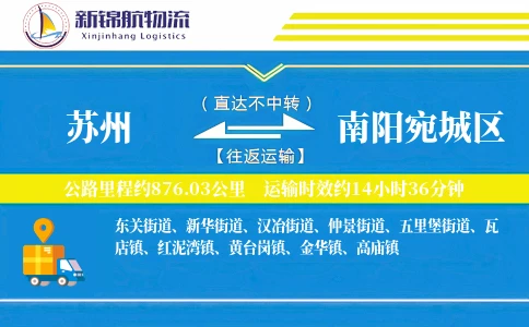 苏州到南阳宛城区物流公司