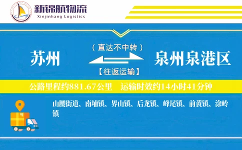 苏州到泉州泉港区物流公司