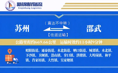 苏州到邵武物流公司