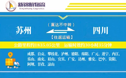 苏州到四川物流公司