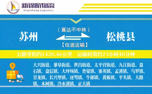 苏州到松桃县物流公司