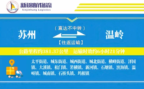 苏州到温岭物流公司