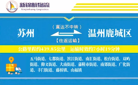 苏州到温州鹿城区物流公司