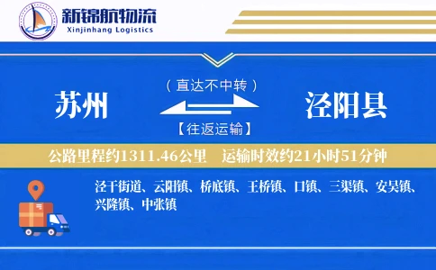 苏州到泾阳县物流公司