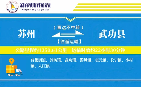 苏州到武功县物流公司