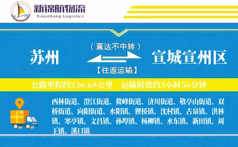 苏州到宣城宣州区物流公司