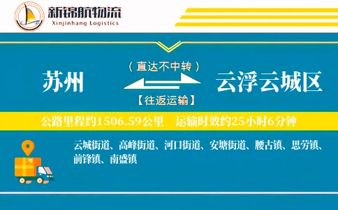 苏州到云浮云城区物流公司