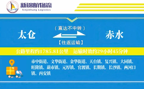 太仓到赤水物流公司