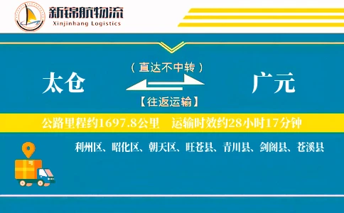 太仓到广元物流公司