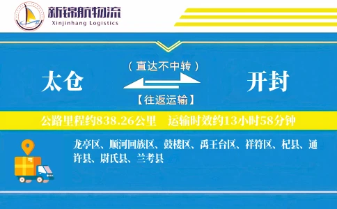 太仓到开封物流公司