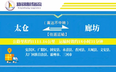 太仓到廊坊物流公司