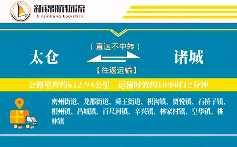 太仓到诸城物流公司