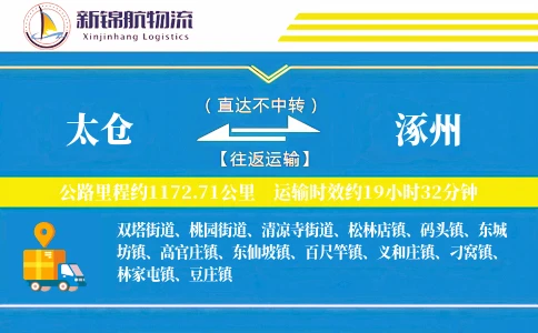 太仓到涿州物流公司