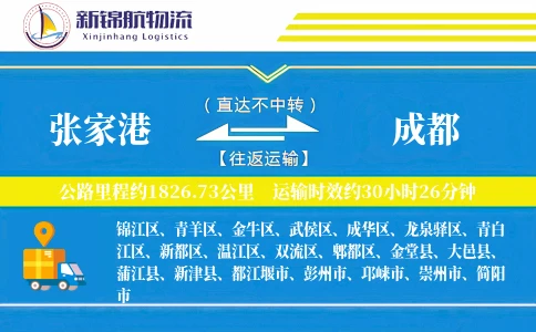 张家港到成都物流公司