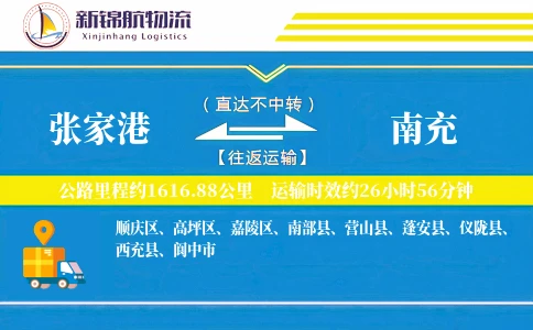 张家港到南充物流公司
