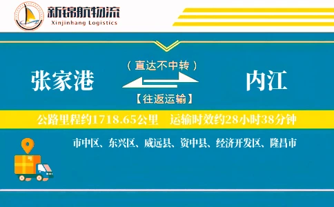 张家港到内江物流公司