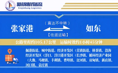 张家港到如东物流公司